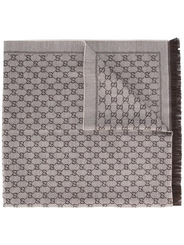 Gucci - Logo Print Scarf - Women - Wool - One Size, Brown, Wool