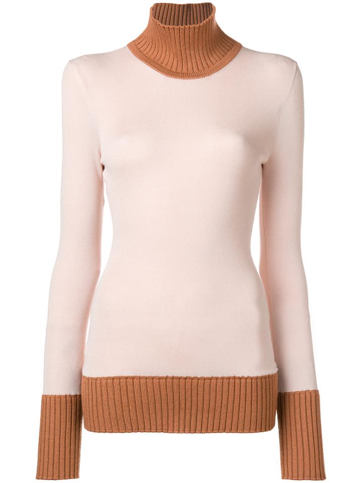 Victoria Beckham Contrast Neck Jumper - Pink & Purple