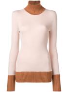 Victoria Beckham Contrast Neck Jumper - Pink & Purple