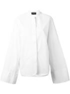 Andrea Ya'aqov - Band Collar Shirt - Women - Cotton - L, White, Cotton