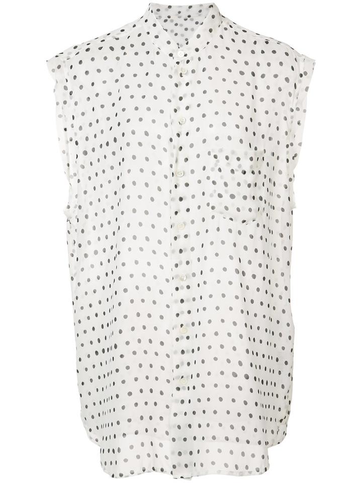 Saint Laurent - Sheer Polka Dot Blouse - Women - Silk - 44, White, Silk