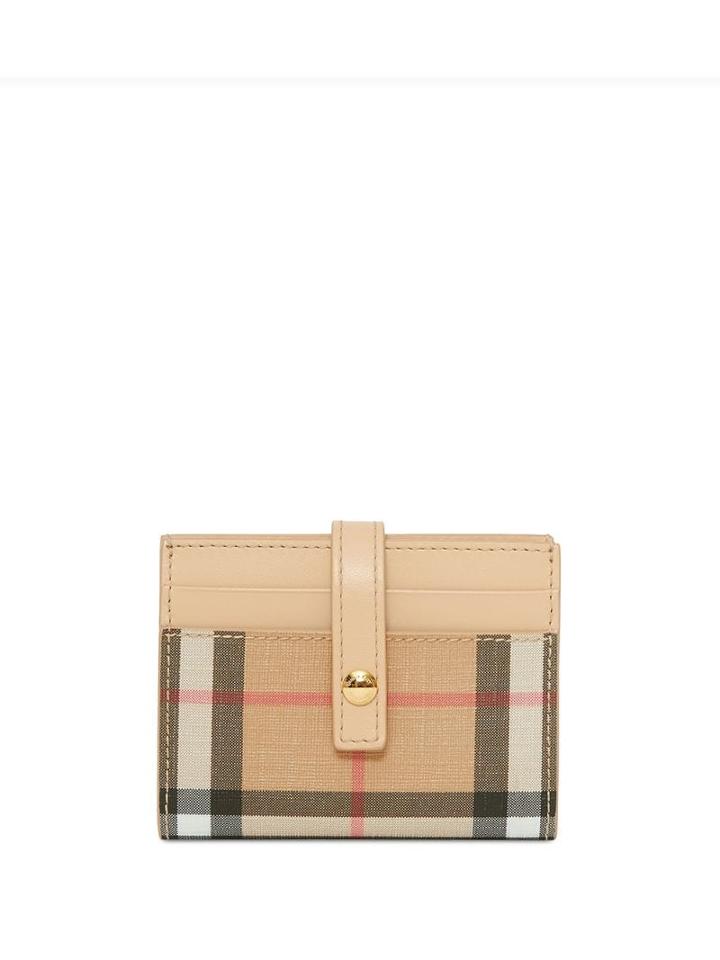 Burberry Vintage Check E-canvas Folding Card Case - Neutrals