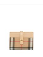 Burberry Vintage Check E-canvas Folding Card Case - Neutrals