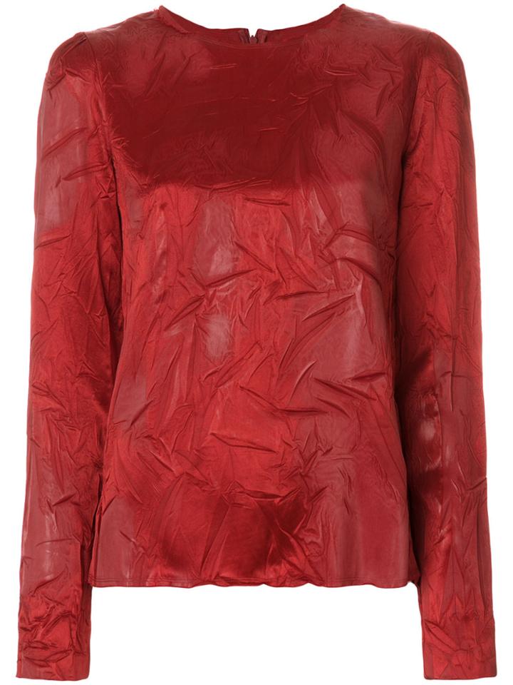 Maison Margiela Creased Long Sleeve Top - Red
