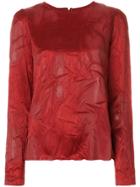 Maison Margiela Creased Long Sleeve Top - Red