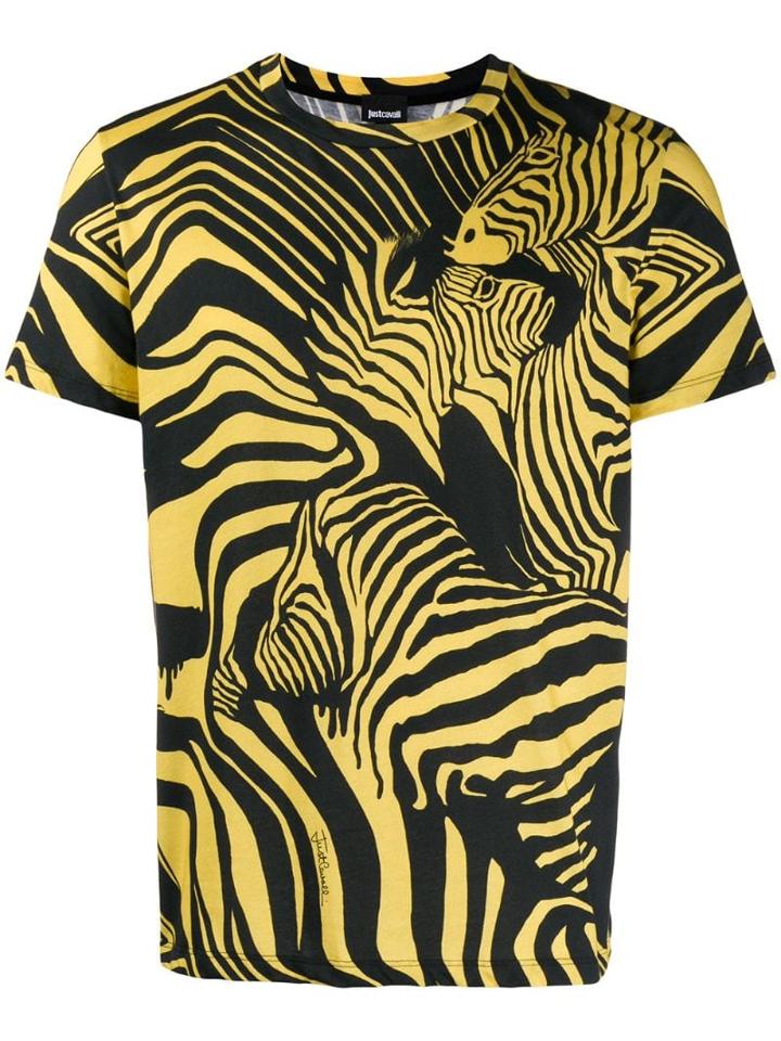Just Cavalli Zebra Print T-shirt - Yellow