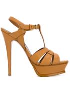 Saint Laurent Tribute Sandals, Women's, Size: 38, Nude/neutrals, Leather