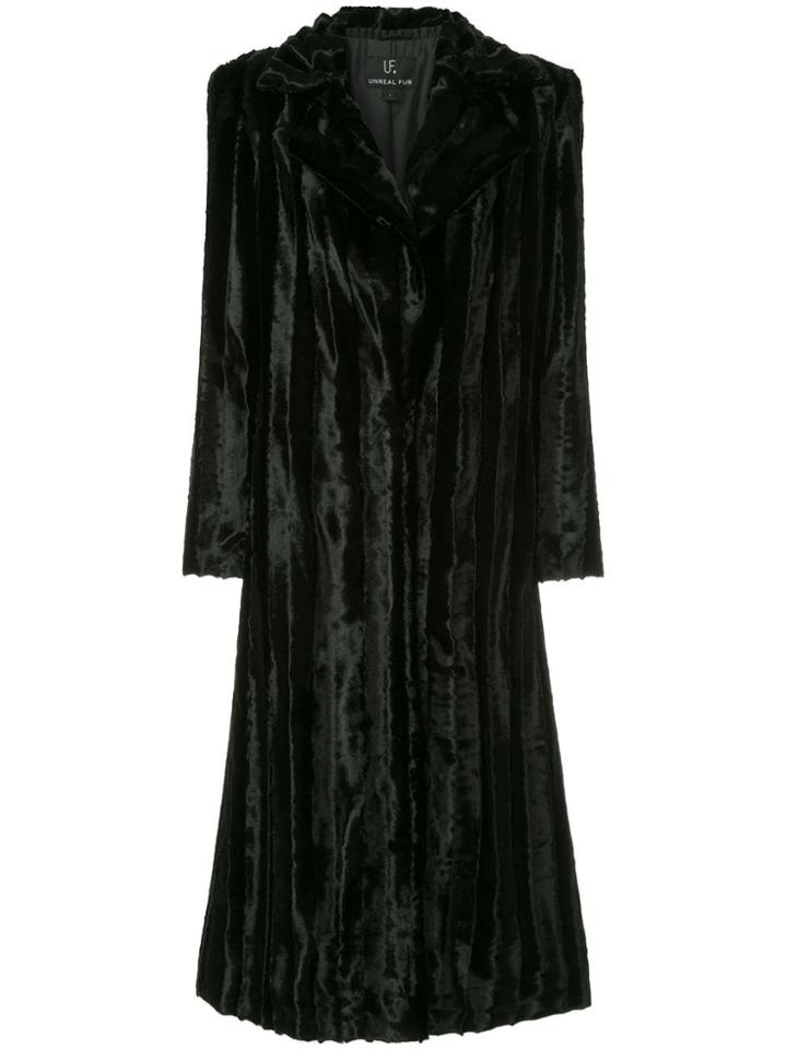 Unreal Fur Velvet Underground Coat - Black