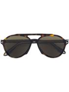 Givenchy Eyewear Rounded Aviator Sunglasses - Brown