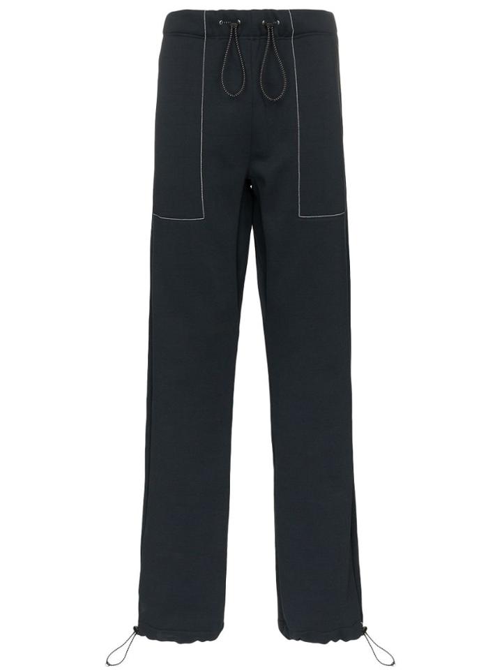 Portvel Drawstring Straight-leg Sweatpants - Black