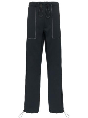 Portvel Drawstring Straight-leg Sweatpants - Black