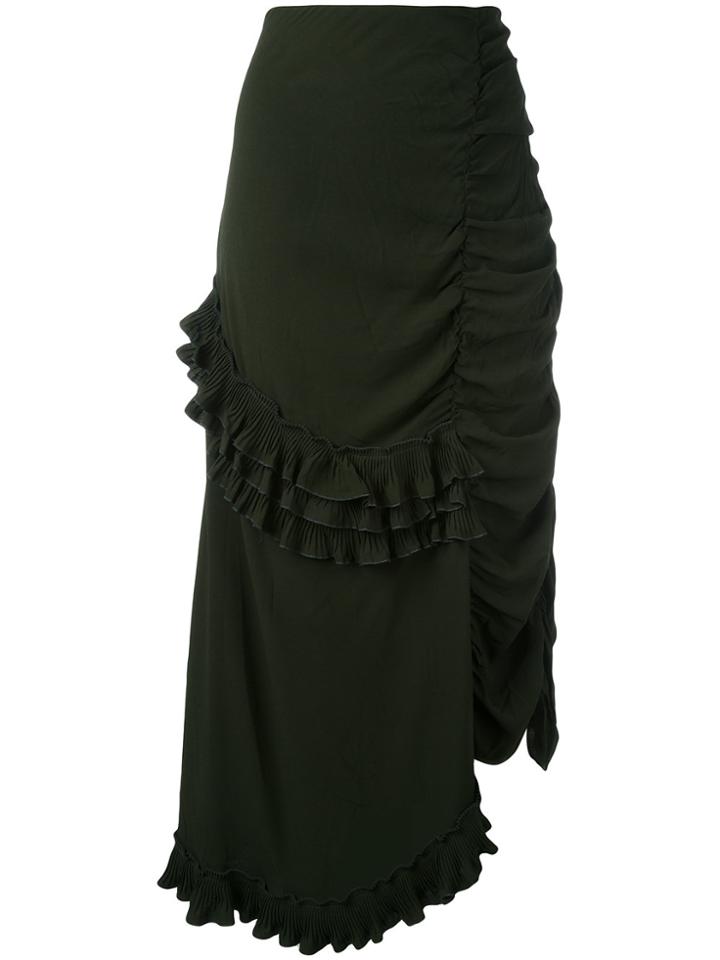 Marni Ruched Ruffled Skirt - Green