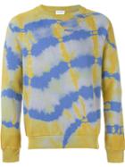 Saint Laurent Tie Dye Sweatshirt, Men's, Size: Xs, Green, Cotton