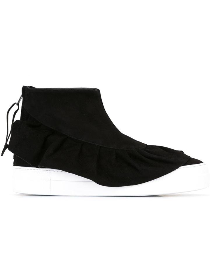 Joshua Sanders Ruffle Detail Hi-top Sneakers - Black