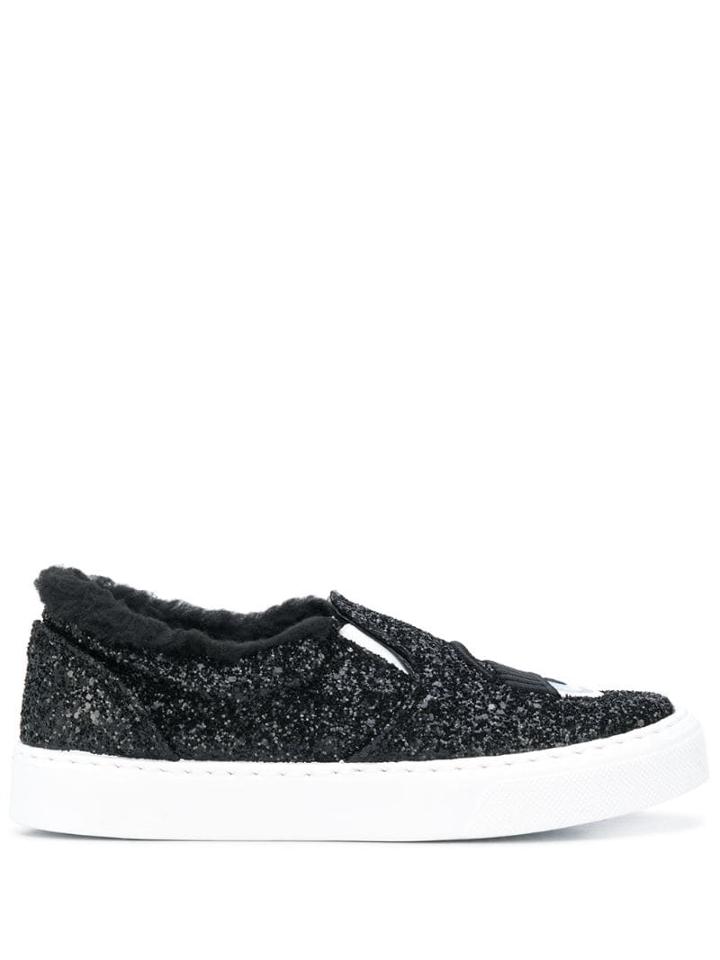 Chiara Ferragni Wink Slip-on Shoes - Black