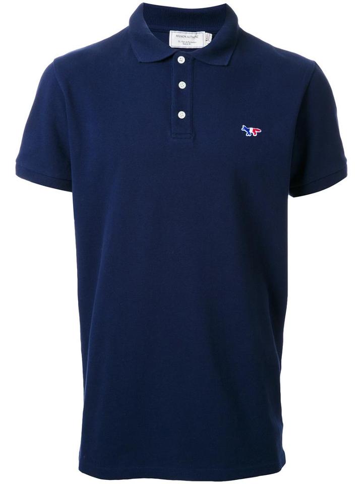Maison Kitsuné Tricolour Fox Polo Shirt, Men's, Size: Small, Blue, Cotton