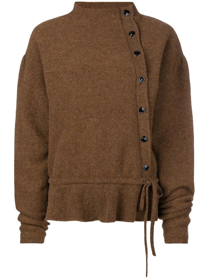 Lemaire Asymetrical Cardigan - Brown