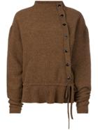 Lemaire Asymetrical Cardigan - Brown