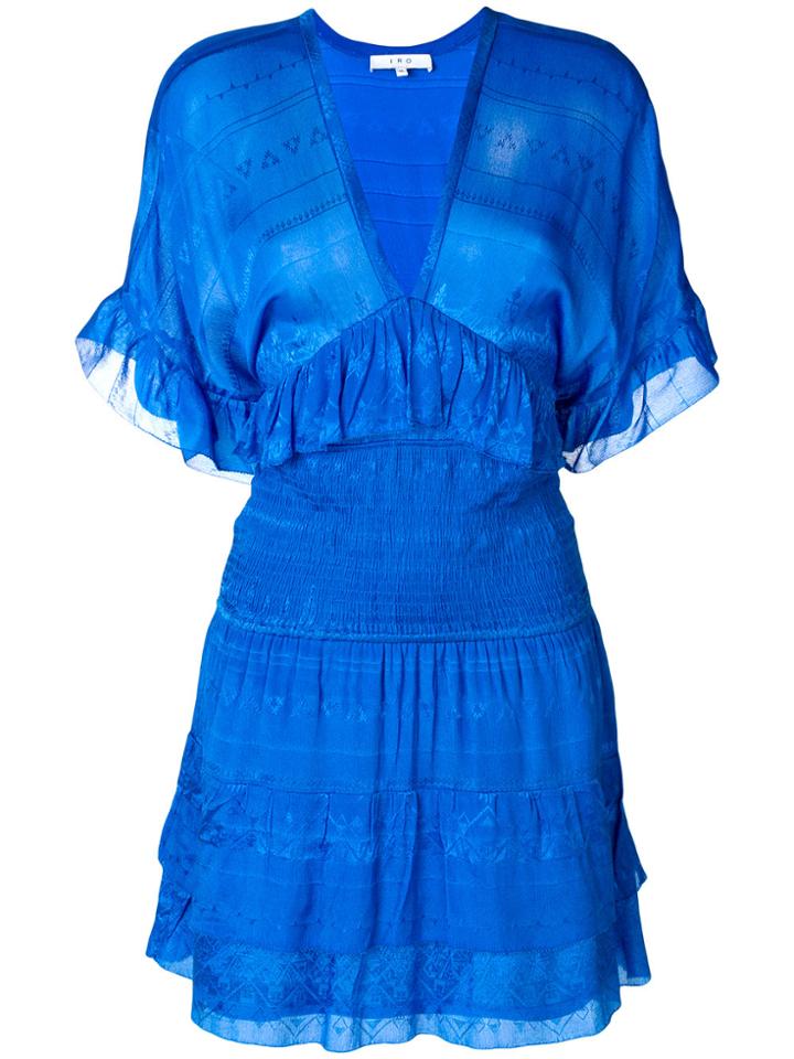Iro Empire Line V-neck Dress - Blue