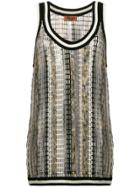 Missoni Crochet Knitted Top - Grey