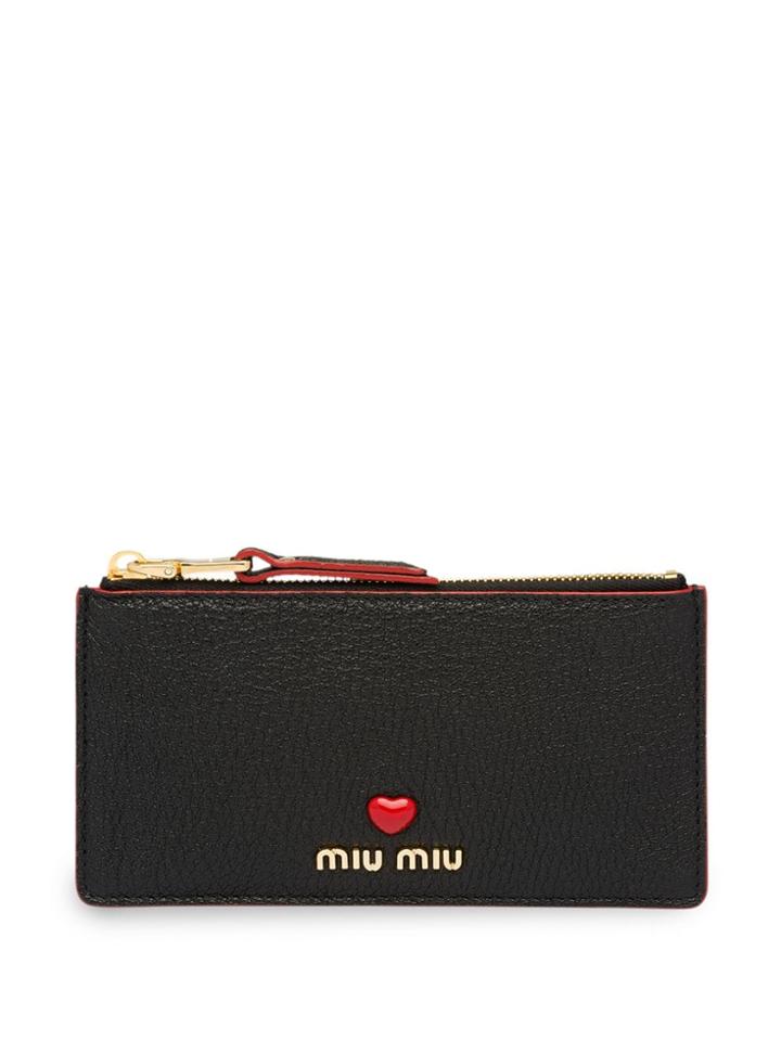 Miu Miu Heart Pendant Pouch - Black