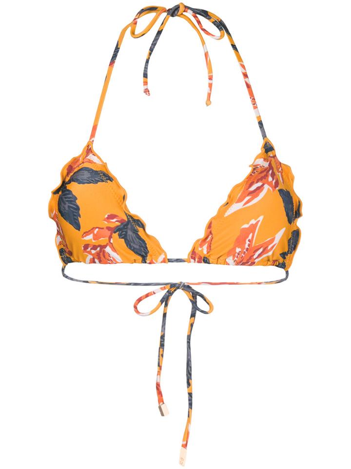 Vix Paula Hermanny Ripple Triangle Bikini Top - Yellow & Orange
