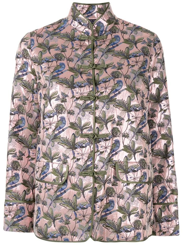 Shanghai Tang Bird & Floral Jacquard Chinese Jacket - Pink