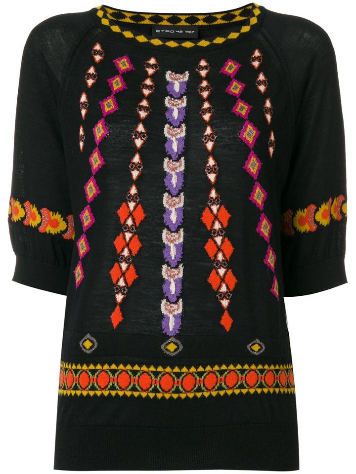 Etro - Boat Neck Sweater - Women - Silk/acrylic/polyamide/metallic Fibre - 46, Black, Silk/acrylic/polyamide/metallic Fibre