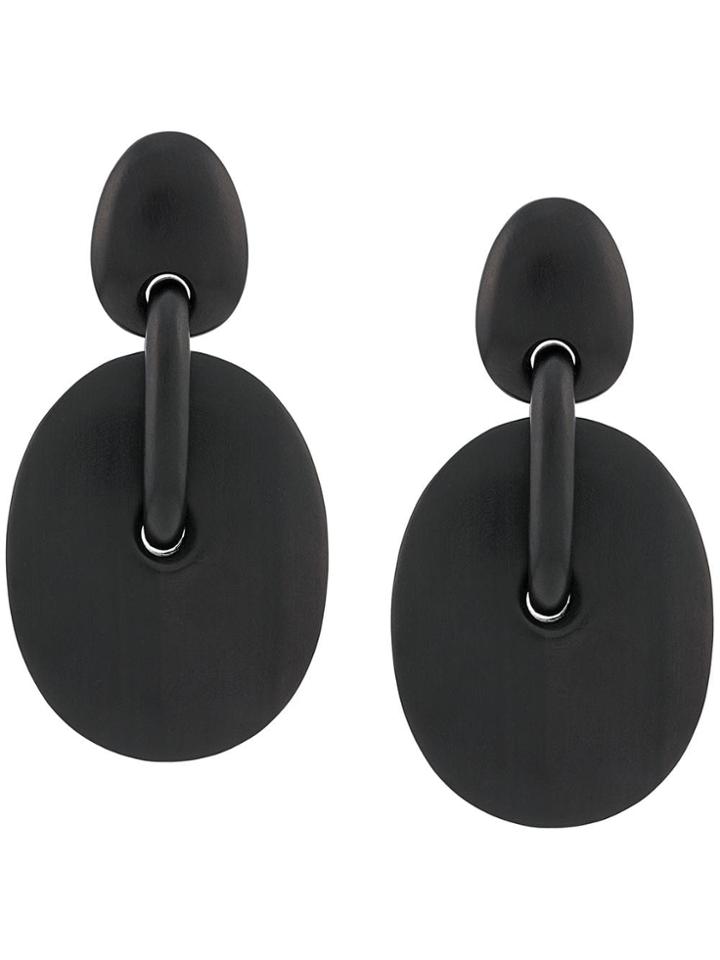 Monies Oversized Circle Earrings - Black