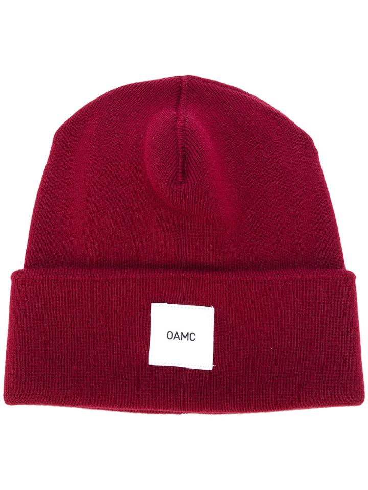 Oamc Cashmere Logo Beanie - Red