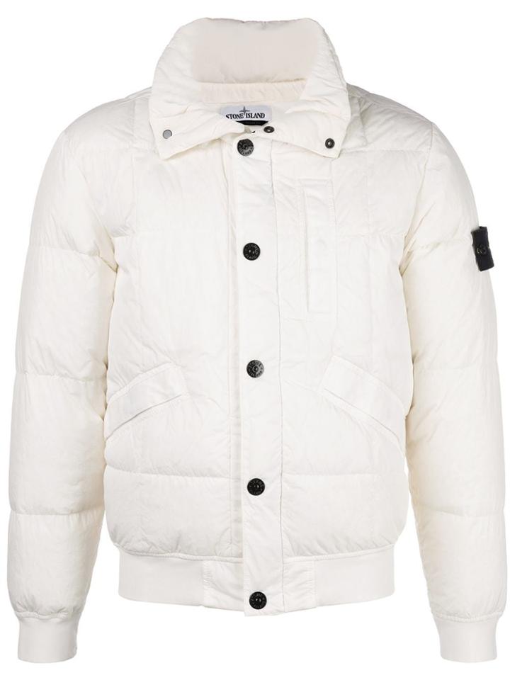 Stone Island Snap-button Padded Jacket - White