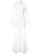 Jonathan Simkhai Long Sleeved Lace Panelled Gown - White