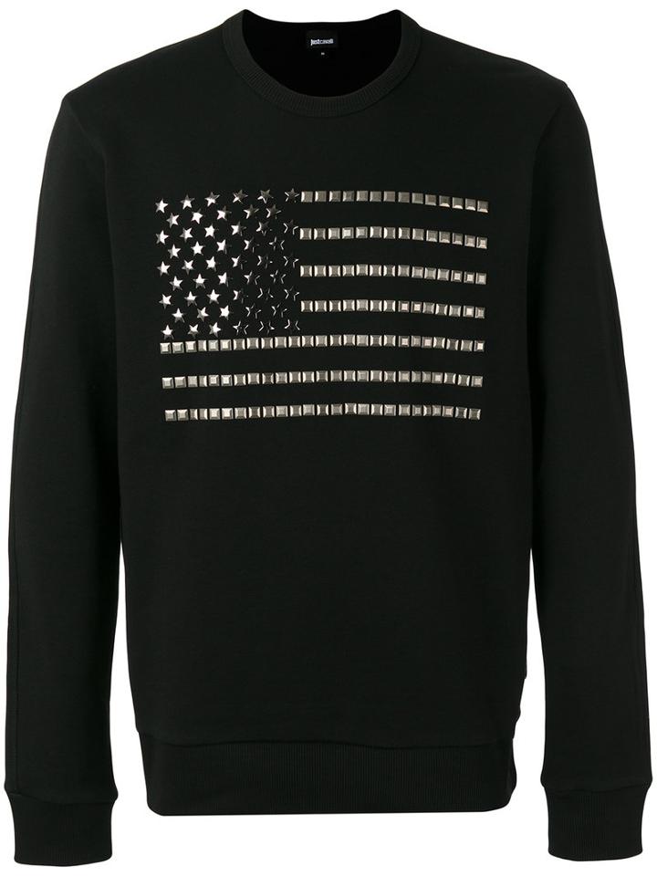 Just Cavalli Studded Knitted Sweater, Men's, Size: Small, Black, Cotton