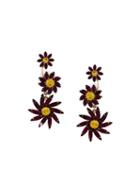 Elizabeth Cole Swarovski Crystal Flower Drop Earrings