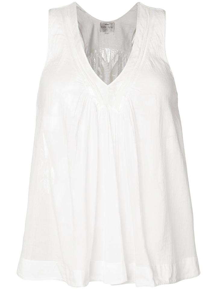 Forte Forte Lace Panel Tank - White