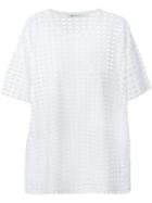 T By Alexander Wang Perforated T-shirt, Women's, Size: Small, White, Polyester/spandex/elastane/rayon