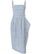 Eudon Choi Side Button Striped Dress - Blue