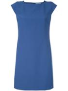 Versace Collection Shoulder Detail Short Dress, Women's, Size: 44, Blue, Polyester/spandex/elastane/viscose