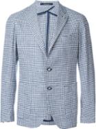 Tagliatore Checked Blazer, Men's, Size: 56, Blue, Cotton/polyamide/cupro/viscose