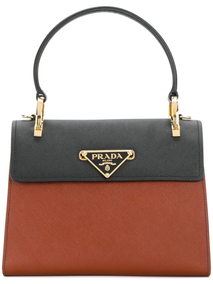 Prada Medium Paradigm Tote Bag - Brown