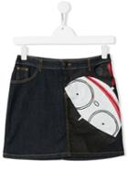 Little Marc Jacobs Teen Printed Denim Skirt - Blue