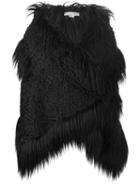 Stella Mccartney Faux Fur Gilet, Women's, Size: 42, Black, Modacrylic/rayon/polyester