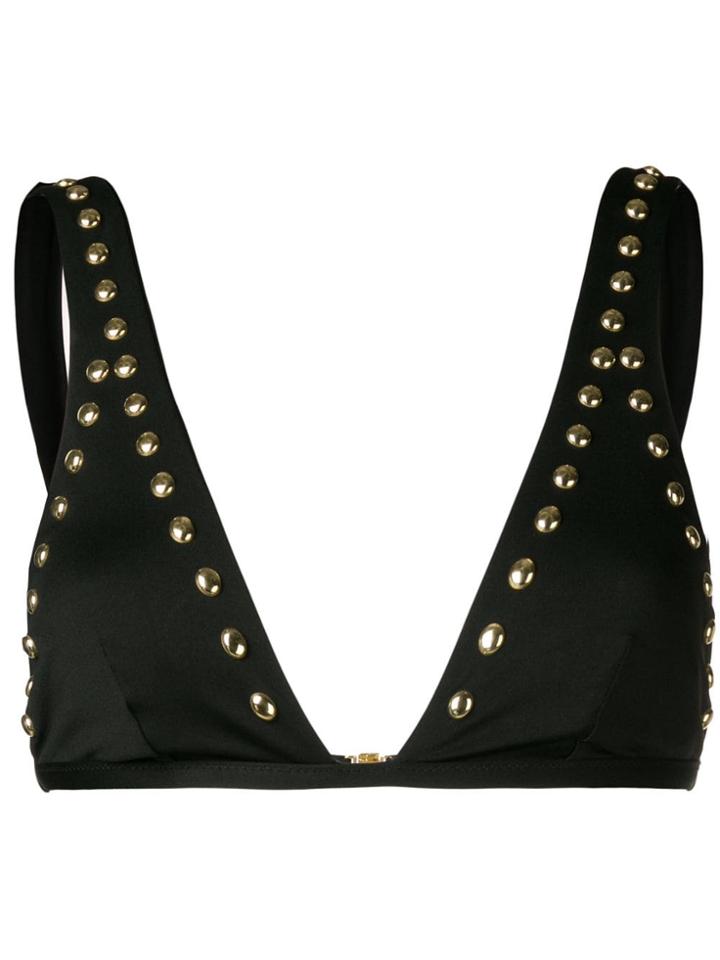 Moschino Studded Bikini Top - Black