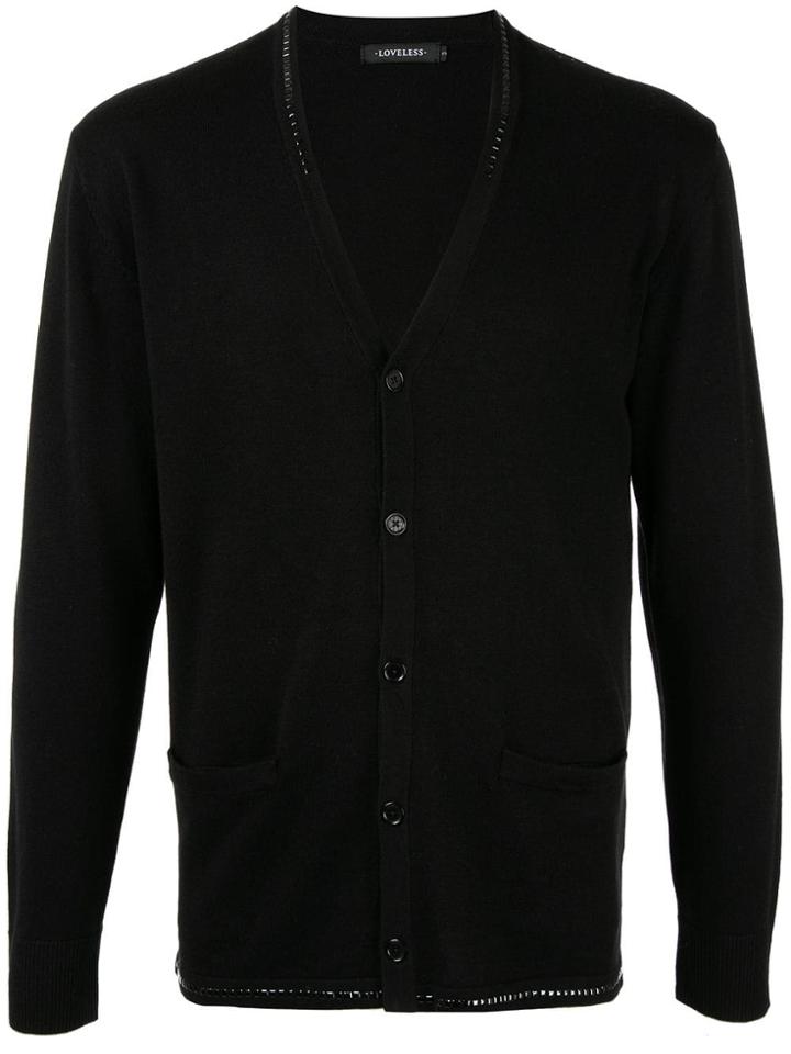 Loveless Stud-trim Fitted Cardigan - Black