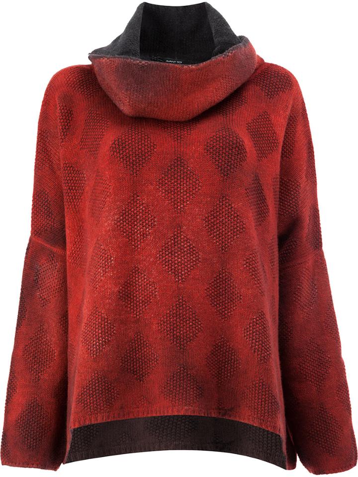 Avant Toi Roll Neck Jumper - Red