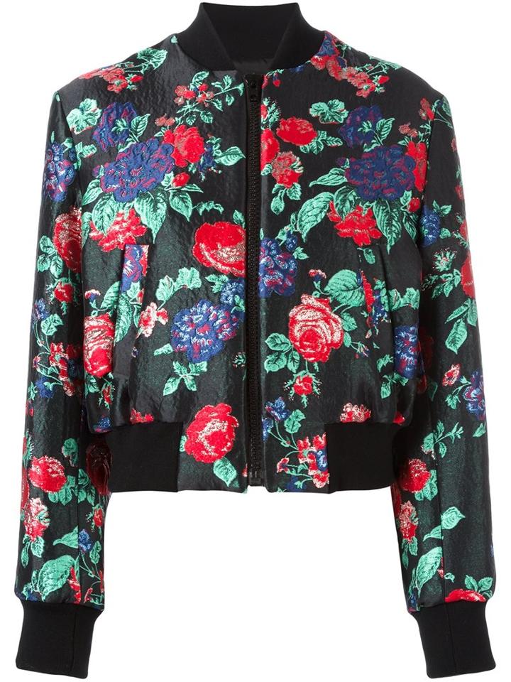 Msgm Floral Jacquard Bomber Jacket