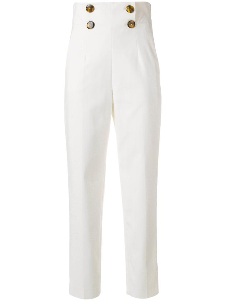 Sara Battaglia High Rise Trousers - White