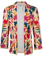Kansai Yamamoto Vintage Embroidered Floral Jacket, Men's, Size: Large, Nude/neutrals