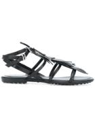Tod's Fringed Multi-strap Sandals - Black