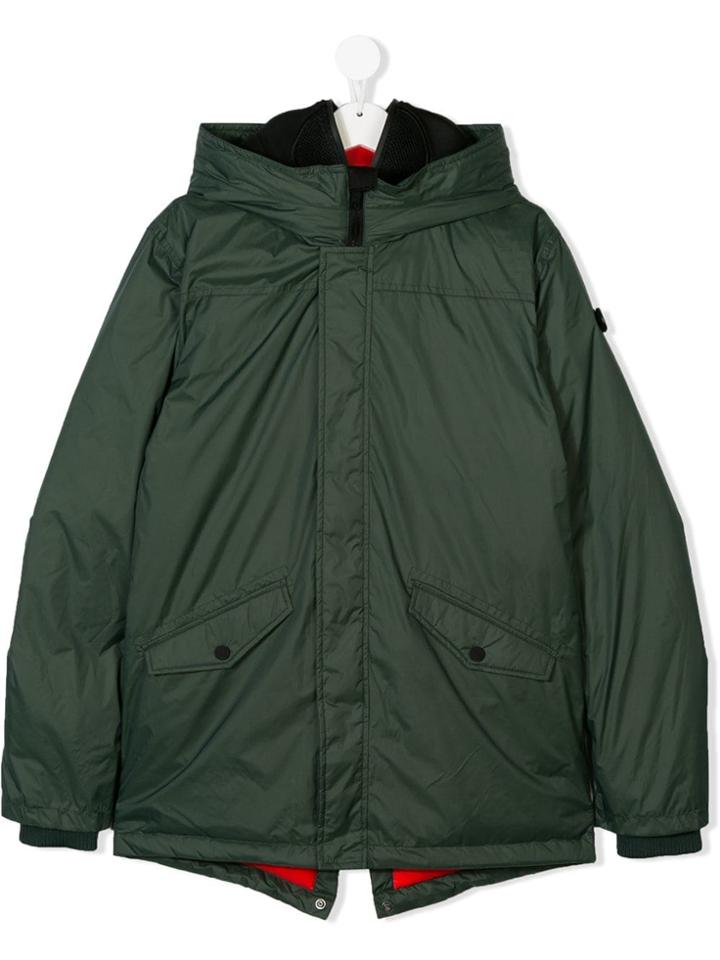 Ai Riders On The Storm Kids Teen Hooded Rain Jacket - Green